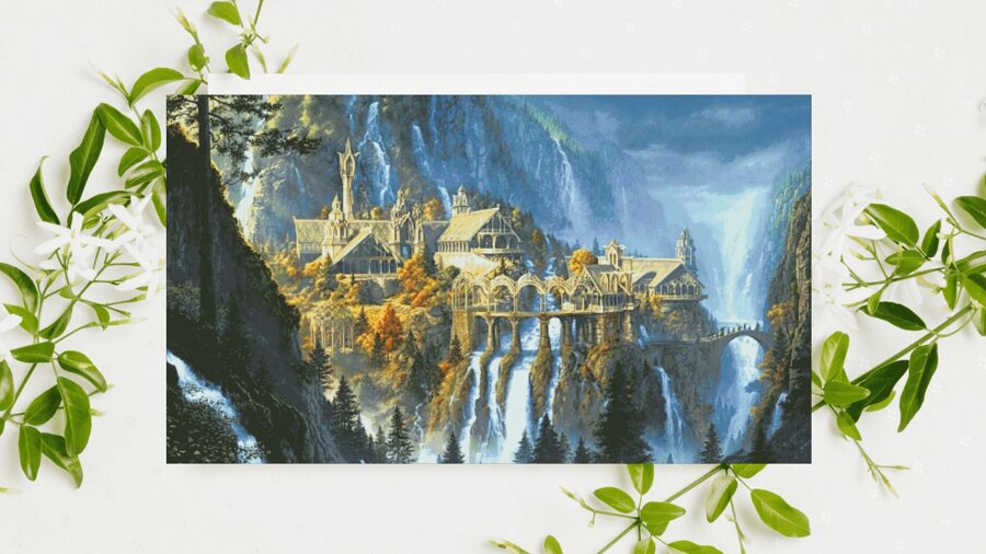 PDF "Rivendell Sunrise" Cross Stitch Pattern DMC, Pattern Keeper Compatible