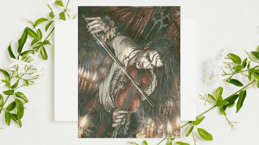PDF "Vamp Violin" Cross Stitch Pattern DMC, Pattern Keeper Compatible